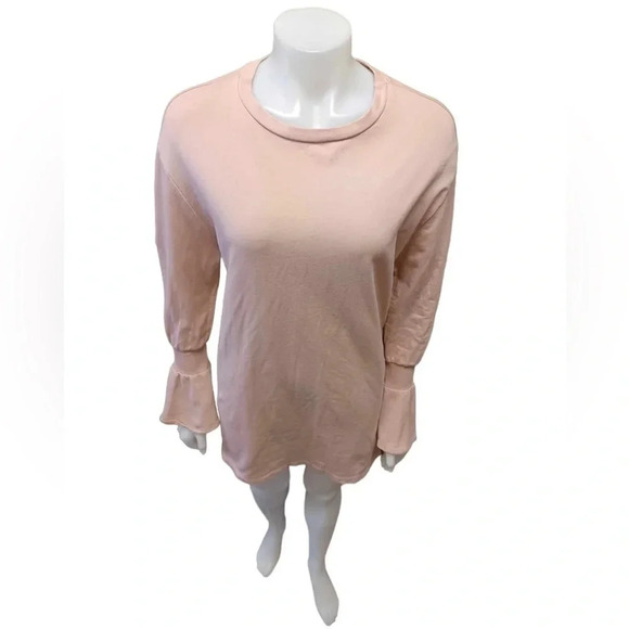 Zara Dusty Rose Tunic Mini Bell Sleeve Dress Size Small - Picture 2 of 10